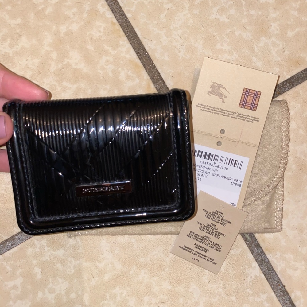 Burberry Patent Leather Card Case Wallet